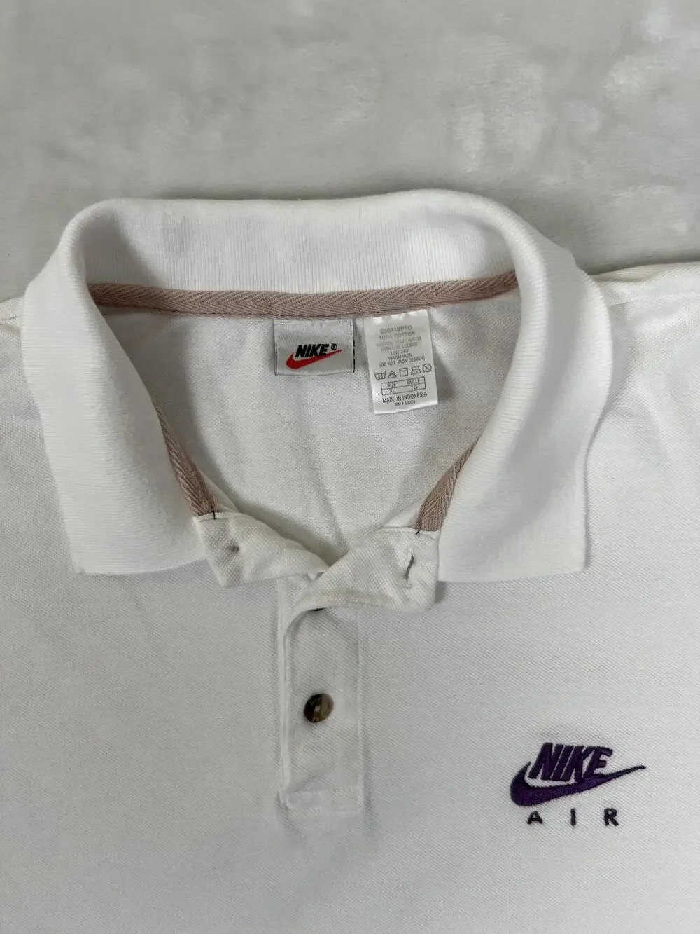 Vintage Nike Air Polo Shirt Mens XL White Short Sleeve Embroidered Swoosh Logo
